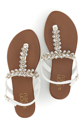 Weiße Zehenstegsandalen Mon dieu PRE3008