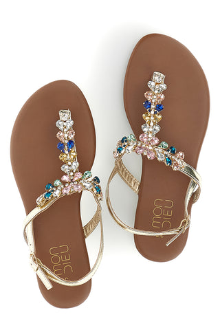 Platin Zehenstegsandalen Mon dieu PRE3008