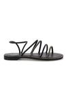 Schwarze flache Sandalen Mon dieu PRE9350