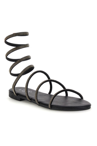 Schwarze Sandalen mit Strasssteinen Mon dieu PRE9300