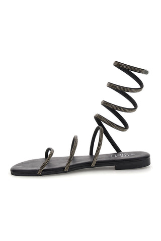 Schwarze Sandalen mit Strasssteinen Mon dieu PRE9300