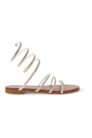 Weiße Sandalen mit Strasssteinen Mon dieu PRE9300