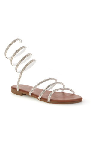 Weiße Sandalen mit Strasssteinen Mon dieu PRE9300