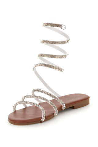 Weiße Sandalen mit Strasssteinen Mon dieu PRE9300