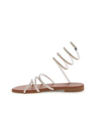 Weiße Sandalen mit Strasssteinen Mon dieu PRE9300