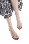 Weiße Sandalen mit Strasssteinen Mon dieu PRE9300