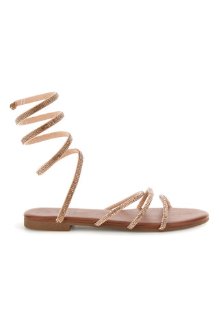 Roségoldene Sandalen mit Strasssteinen Mon dieu PRE9300