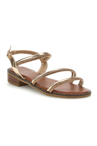 Goldene Sandalen mit Riemen und dünnen Bändern Mon dieu PREA123