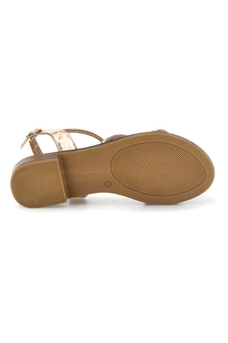 Goldene Sandalen mit Riemen und dünnen Bändern Mon dieu PREA123