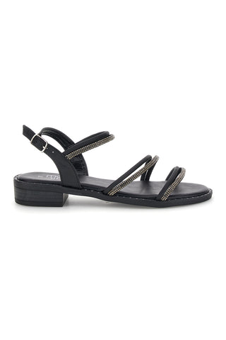 Schwarze Sandalen mit Riemen und leuchtenden Details Mon dieu PREA123