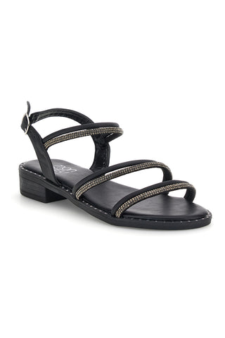 Schwarze Sandalen mit Riemen und leuchtenden Details Mon dieu PREA123