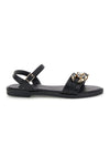 Schwarze Sandalen mit Zierkette Mon dieu PRE5384