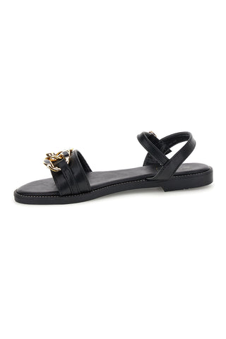 Schwarze Sandalen mit Zierkette Mon dieu PRE5384