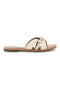 Ciabatte beige in vera pelle con fasce incrociate Pittarello sun TIMA3960
