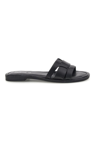 Ciabatte nere con fasce intrecciate Pittarello sun TIMA641