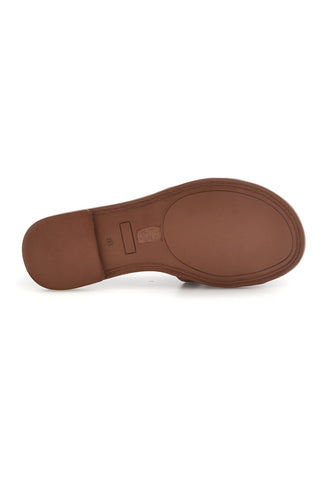 Ciabatte cuoio con fasce intrecciate Pittarello sun TIMA641
