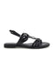 Schwarze Sandalen mit geflochtenen Riemen Pittarello Sonne TIMA644