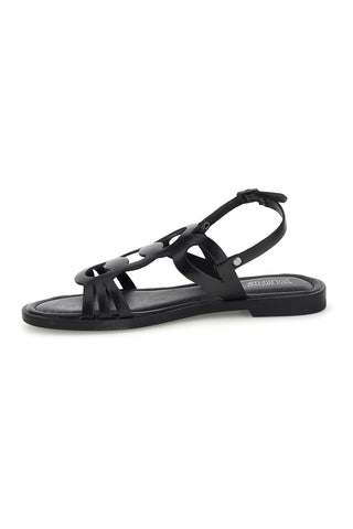 Schwarze Sandalen mit geflochtenen Riemen Pittarello Sonne TIMA644