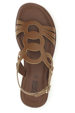 Braune Sandalen mit geflochtenen Riemen Pittarello Sonne TIMA644