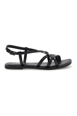 Sandali nero con cinturini intrecciati Pittarello sun TIM9936