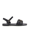Schwarze Sandalen mit Hufeisen Die erste PREA3595