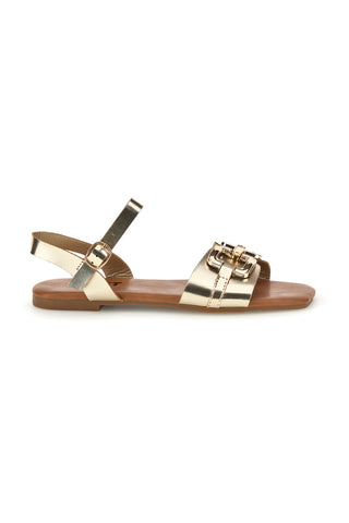 Gold Sandalen mit Hufeisen Die erste PREA3595