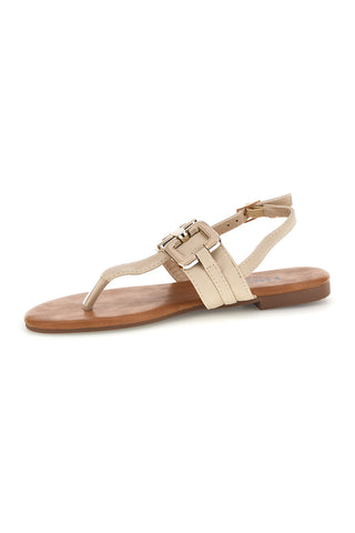 Beige Sandalen mit Flip-Flops und Hufeisen Die erste PREA3572