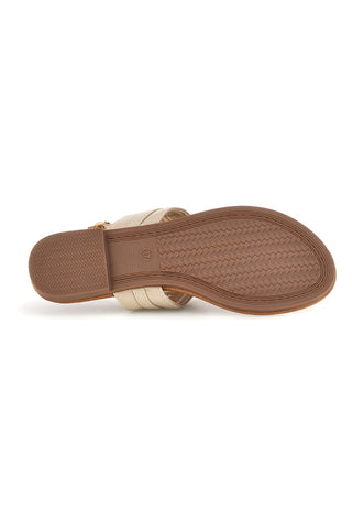 Beige Sandalen mit Flip-Flops und Hufeisen Die erste PREA3572