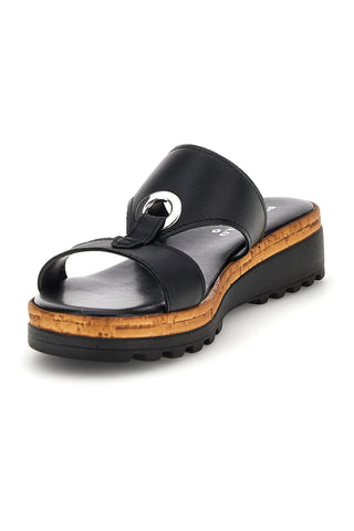 Schwarze Lederslipper mit Band und Schnalle Pittarello 241070811