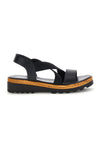 Sandali neri in pelle con fasce incrociate Pittarello 310570811