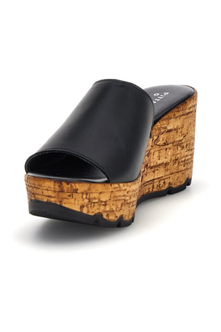 Schwarze Hausschuhe mit Keil in Korkoptik Pittarello 27623002