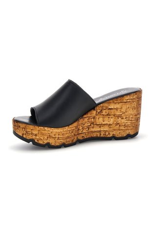 Schwarze Hausschuhe mit Keil in Korkoptik Pittarello 27623002