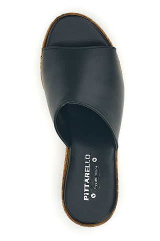 Schwarze Hausschuhe mit Keil in Korkoptik Pittarello 27623002
