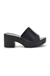 Zoccoli neri in pelle con fascia e tacco medio Pittarello 317471082