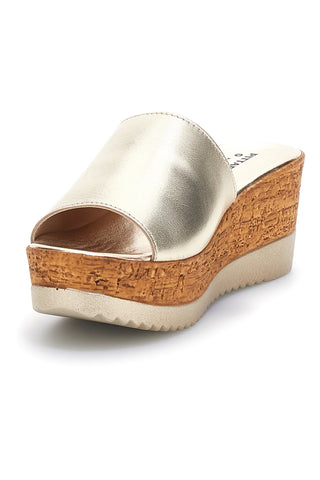 Gold Slipper mit echtem Leder Keil Made in Italy Pittarello 23317428