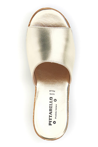 Gold Slipper mit echtem Leder Keil Made in Italy Pittarello 23317428
