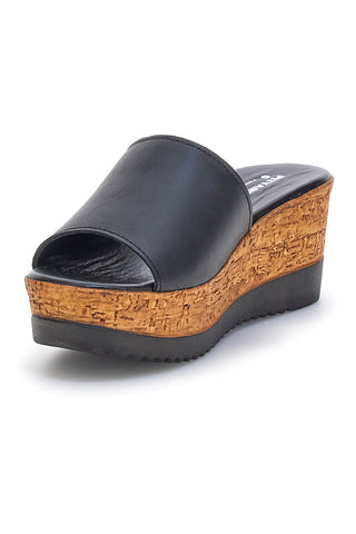 Ciabatte Nere con zeppa in vera pelle Made in Italy Pittarello 233170428