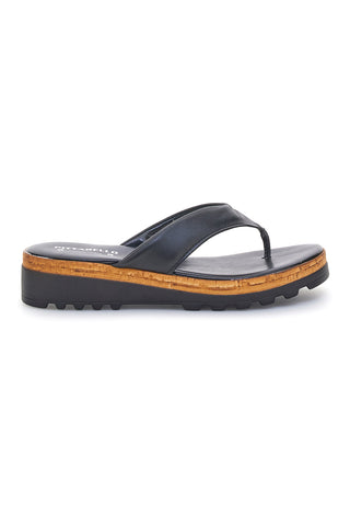 Schwarze Flip-Flops aus echtem Leder Made in Italy Pittarello 66470811