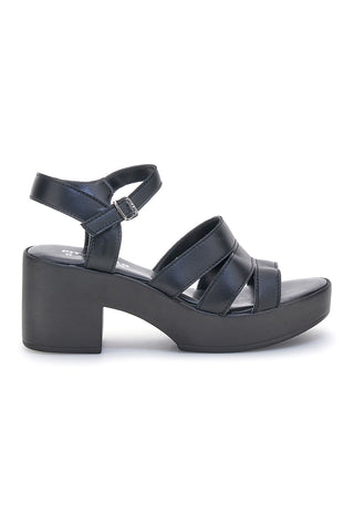Schwarze Made in Italy Sandalen aus echtem Leder mit Riemen Pittarello 800071082