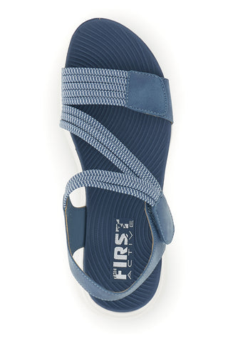 Denim blaue Sandalen mit Gummibändern First active 2