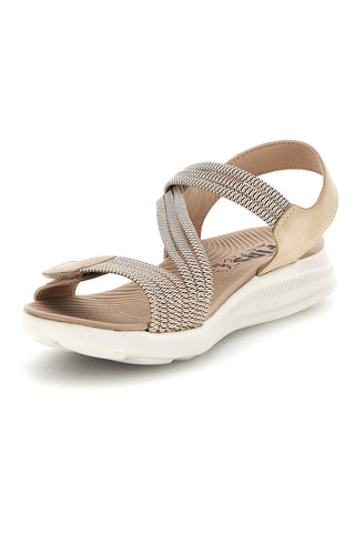 Apricotfarbene Sandalen mit Gummibändern First active 2
