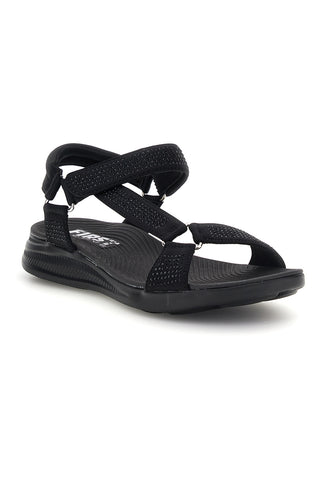 Schwarze Sandalen mit strassbesetzten Riemchen First active 3