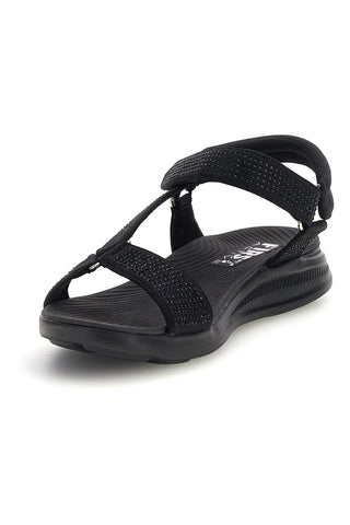 Schwarze Sandalen mit strassbesetzten Riemchen First active 3