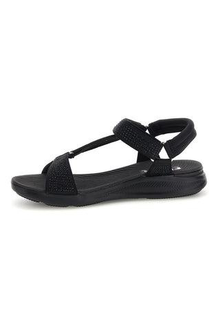 Schwarze Sandalen mit strassbesetzten Riemchen First active 3