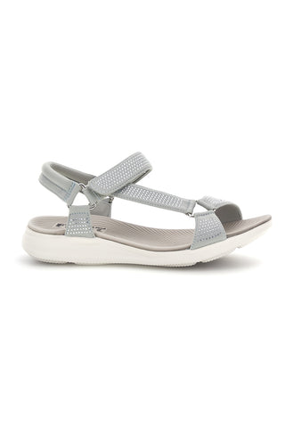 Graue Sandalen mit strassbesetzten Riemchen First active 3