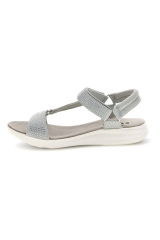 Graue Sandalen mit strassbesetzten Riemchen First active 3