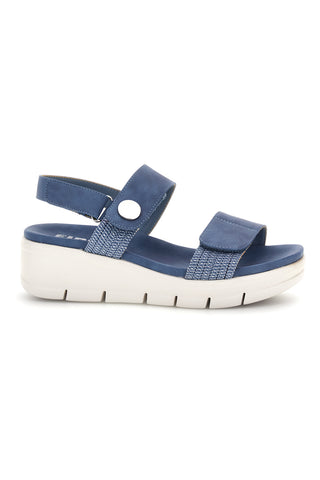 Sandali Azzurro denim con zeppa First active 4