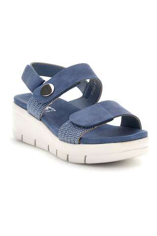 Sandali Azzurro denim con zeppa First active 4