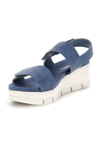 Sandali Azzurro denim con zeppa First active 4