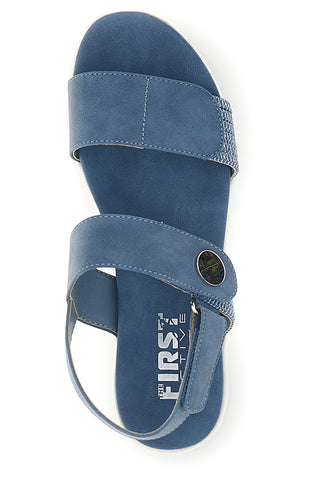 Sandali Azzurro denim con zeppa First active 4